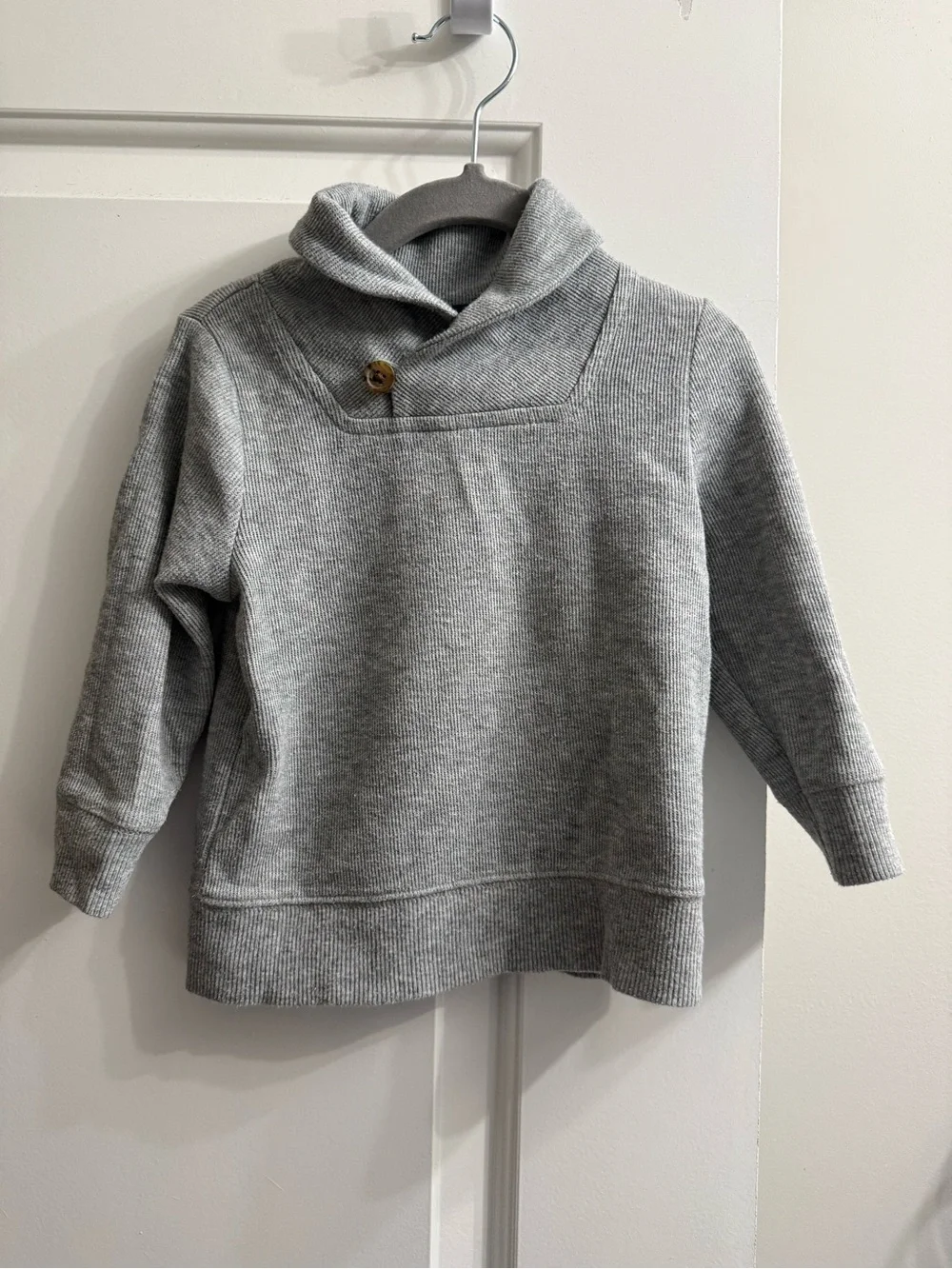 Old Navy Light Gray Shawl-Collar Pullover Sweater